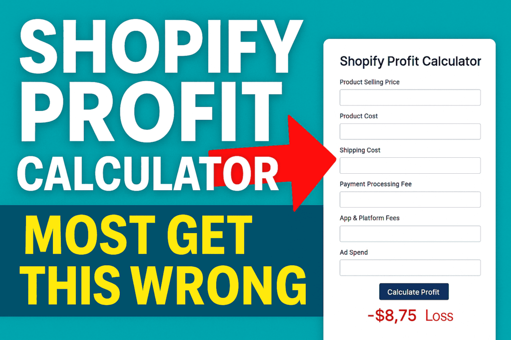 Shopify profit calculator showing how fees and ads affect store margins